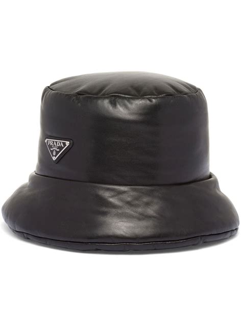 cappotto prada jenner laccato|Black Nappa leather bucket hat .